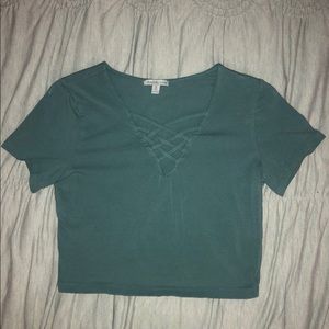 Charlotte Russe dark turquoise crop top